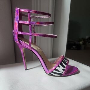 Stylish Pink Zebra Stiletto Heels